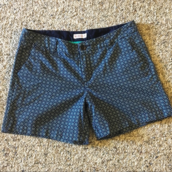 Merona Pants - Merona 5” shorts. Blue, green and white pattern